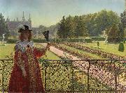 Kristian Zahrtmann Leonora Christina in the garden of Frederiksborg Palace. oil painting reproduction